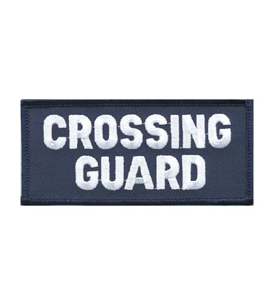 Crossing Guard Shoulder Patch 2 x 4 White on Navy