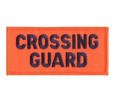 Crossing Guard Shoulder Patch 2 x 4 Navy on Orange