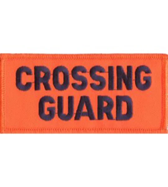Crossing Guard Shoulder Patch 2 x 4 Navy on Orange