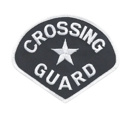Crossing Guard Shoulder Patch White on Navy