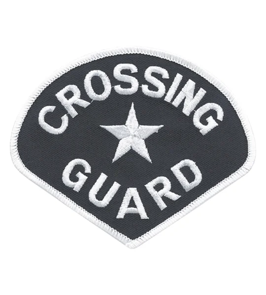 Crossing Guard Shoulder Patch White on Navy
