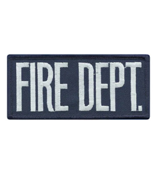 Fire Dept Front Patch 2 x 4 Grey on Navy