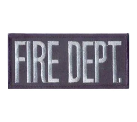 Fire Dept Front Patch 2 x 4 Grey on Midnight