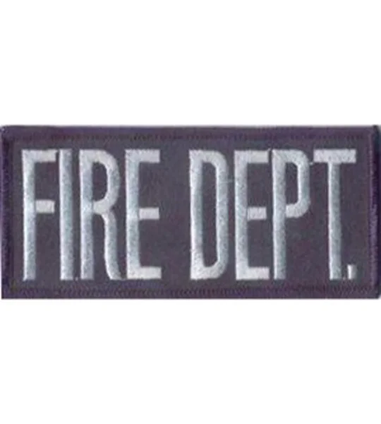 Fire Dept Front Patch 2 x 4 Grey on Midnight