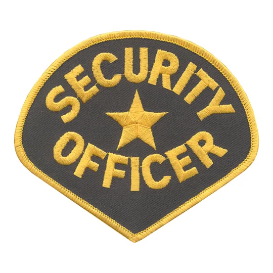 Tear Drop Security Officer Shoulder Patch Gold on Navy