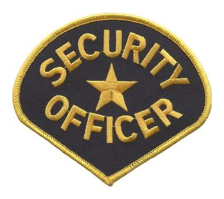 Tear Drop Security Officer Shoulder Patch Gold on Midnight