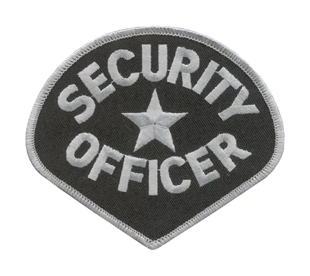 Tear Drop Security Officer Shoulder Patch Gray on Black
