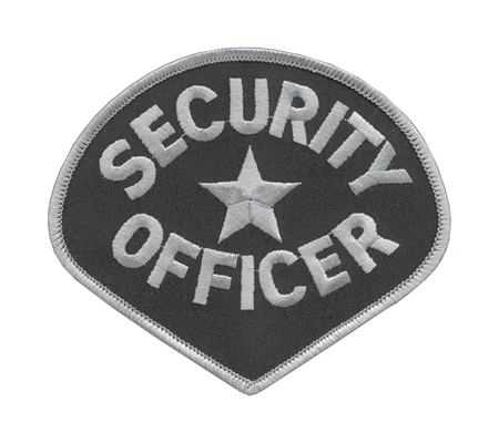 Tear Drop Security Officer Shoulder Patch Gray on Navy