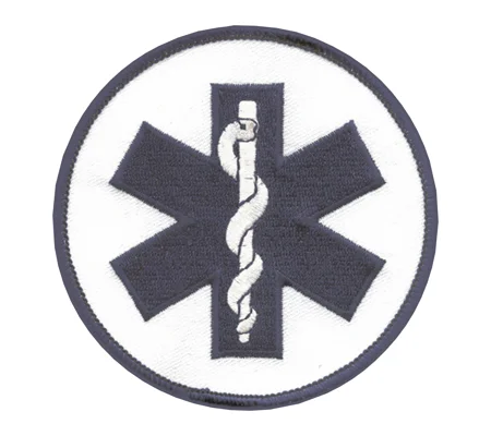EMT Star of Life Medical Shoulder or Breast Round Patch Royal