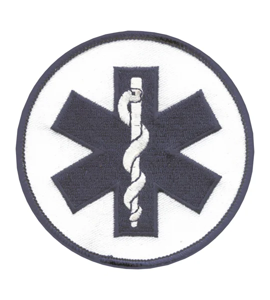 EMT Star of Life Medical Shoulder or Breast Round Patch Royal