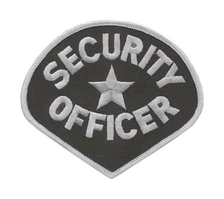 Tear Drop Security Officer Shoulder Patch Gray on Midnight