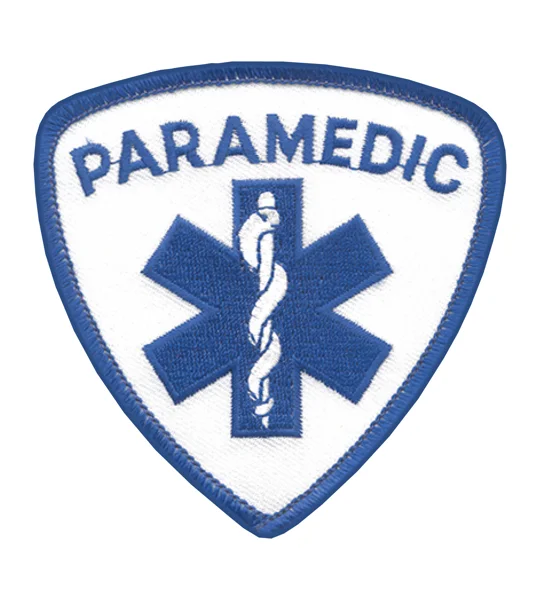 Paramedic Shoulder Patch - Blue on White