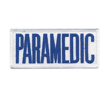 Paramedic Embroidered Front ID Patch Royal on White