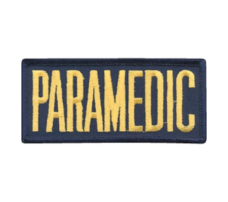 Paramedic Embroidered Front ID Patch Gold on Navy