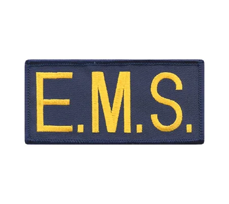 EMS Embroidered Front ID Patch Gold on Navy
