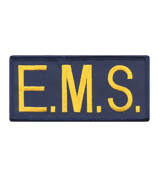 EMS Embroidered Front ID Patch Gold on Navy