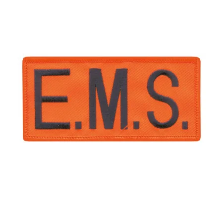 EMS Embroidered Front ID Patch Navy on Orange