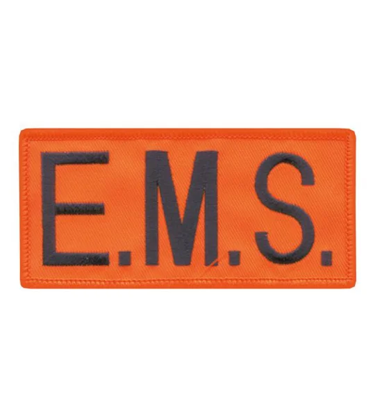 EMS Embroidered Front ID Patch Navy on Orange