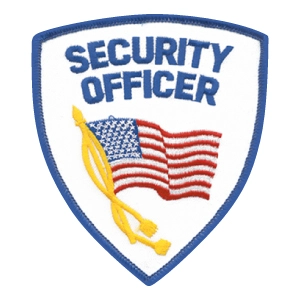 American Flag Shoulder Patch Security Officer White - Royal