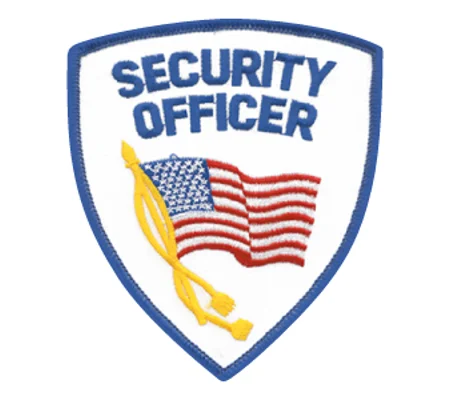 American Flag Shoulder Patch Security Officer White - Royal