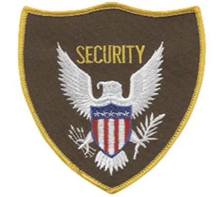 Eagle Center Shoulder Patch Security Gold Border - Brown