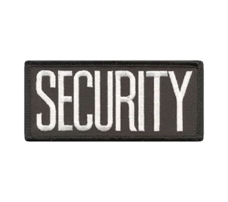 Security Front Chest Patch 2 x 4 White on Black