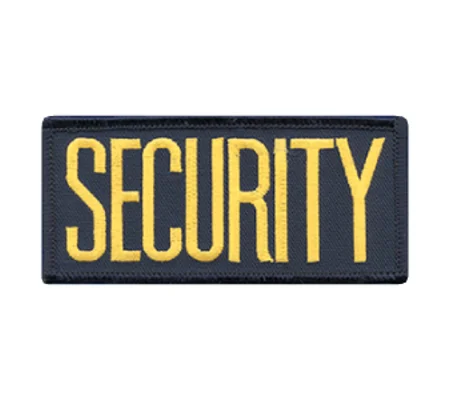 Security Front Chest Patch 2 x 4 Gold on Navy