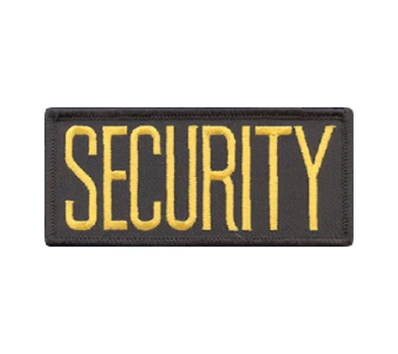 Security Front Chest Patch 2 x 4 Gold on Midnight