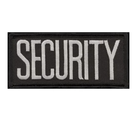 Security Front Chest Patch 2 x 4 Gray on Black