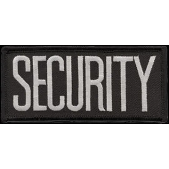 Security Front Chest Patch 2 x 4 Gray on Black