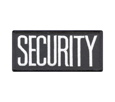 Security Front Chest Patch 2 x 4 White on Midnight