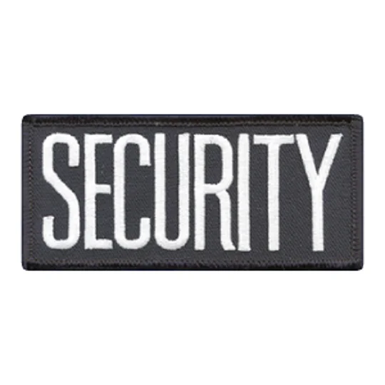 Security Front Chest Patch 2 x 4 White on Midnight