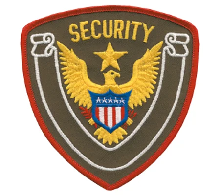 Eagle Center Star Shoulder Patch Security Officer Brown - Red
