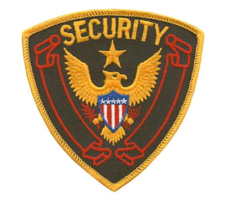 Eagle Center Star Shoulder Patch Security Officer Black Gold Red