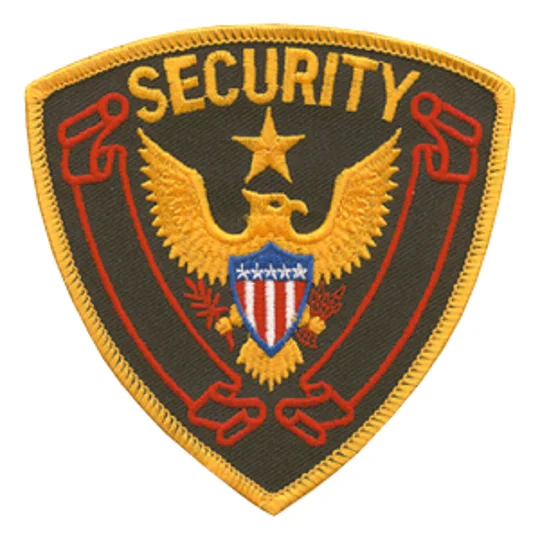 Eagle Center Star Shoulder Patch Security Officer Black Gold Red