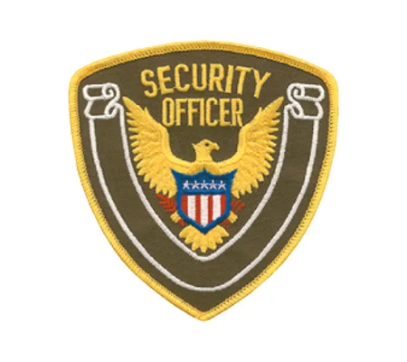 Eagle Center Shoulder Patch Security Officer Gold on Brown
