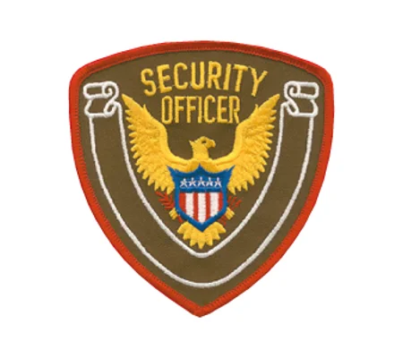 Eagle Center Shoulder Patch Security Officer Red on Brown