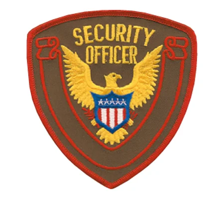 Eagle Center Shoulder Patch Security Officer Brown - Red - Red
