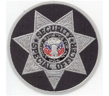 Star Badge Patch Special Security Officer Silver - Navy Round