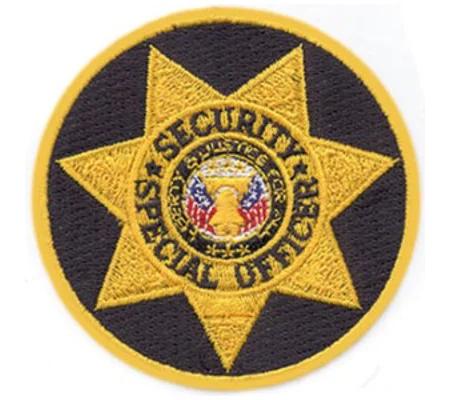 Star Badge Patch Special Security Officer Gold - Navy Round