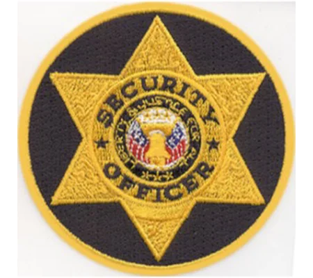 Star Badge Patch Security Officer Gold Navy Round