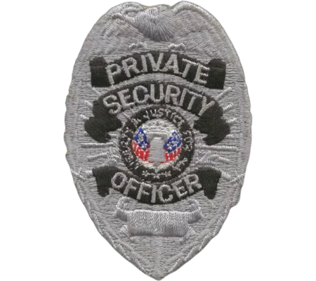 Chest Badge Private Security Officer Shield Silver / Black