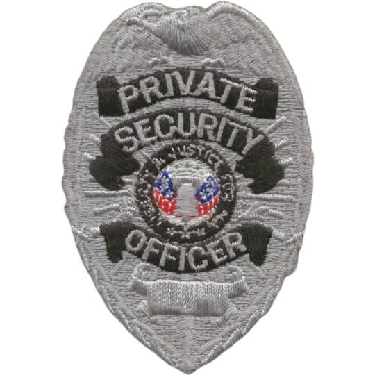 Chest Badge Private Security Officer Shield Silver / Black