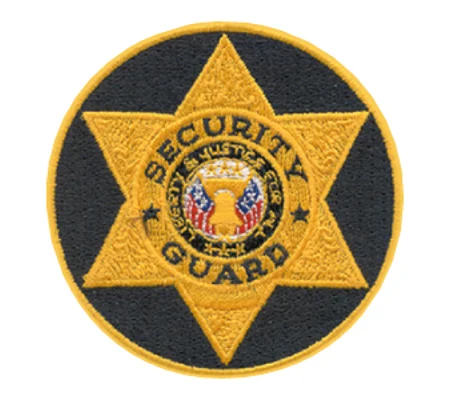 Star Badge Patch Security Guard Gold Navy Round