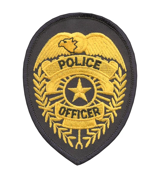 Police Officer Badge Patch Star Gold on Navy
