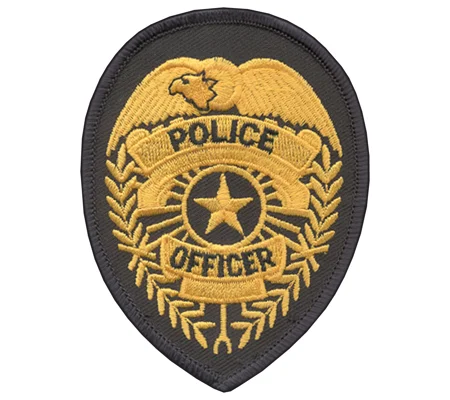 Police Officer Badge Patch Star Gold on Midnight