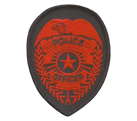 Police Officer Badge Patch Star Red on Midnight