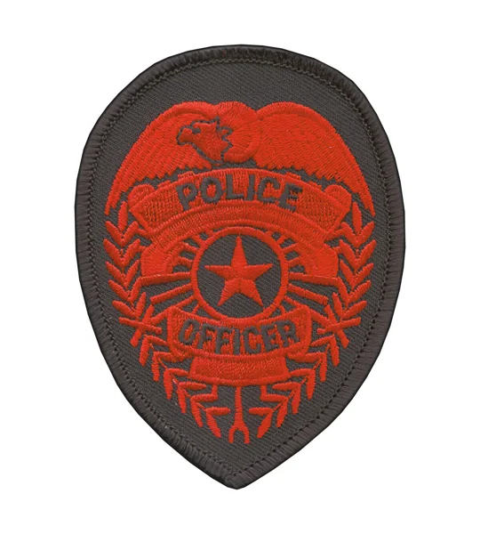 Police Officer Badge Patch Star Red on Midnight
