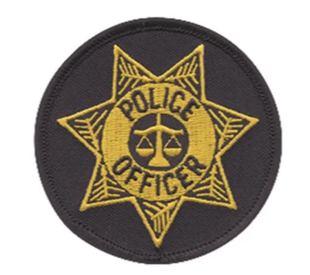 Police Officer Badge Patch Star Gold on Midnight Blue