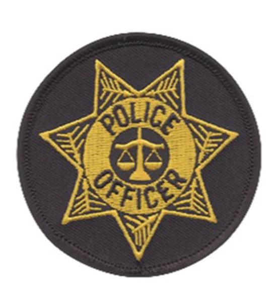 Police Officer Badge Patch Star Gold on Midnight Blue